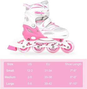 img 2 attached to 🔆 Adjustable Full Light Up Inline Skates with Skate Bag & Wheels – Illuminating Outdoor Roller Skates for Girls, Boys, and Beginners – Kids' Inline Skates