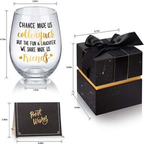 img 3 attached to Chance Made Us Colleagues: Funny Coworker Gifts for Women - Perfect Office, Leaving, Holiday, and Christmas Wine Glass 18 oz