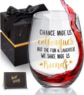 chance made us colleagues: funny coworker gifts for women - perfect office, leaving, holiday, and christmas wine glass 18 oz logo