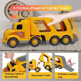 img 1 attached to 🎄 Toys Friction Construction Car Christmas: Endless Playtime Fun with a Festive Twist!