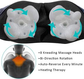 img 3 attached to 🏻 Расслабтесь и восстановите свои силы в любом месте: настольный массажер для шеи и плеч Шиацу с подогревом - идеальное глубокое трехмерное тканевое массажное воздействие для полного облегчения тела - отличный выбор для использования дома, в офисе или в автомобиле.