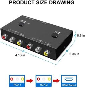 img 2 attached to Адаптер конвертера видео и аудио 2 AV в HDMI - 1080P/720P 2-портовый переключатель RCA Composite CVBS AV - поддержка переключения 4:3/16:9 - Для Sega Xbox PS2 PS3 N64 NGC SNES WII VHS VCR Camera DVD - Купить сейчас!