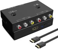 адаптер конвертера видео и аудио 2 av в hdmi - 1080p/720p 2-портовый переключатель rca composite cvbs av - поддержка переключения 4:3/16:9 - для sega xbox ps2 ps3 n64 ngc snes wii vhs vcr camera dvd - купить сейчас! логотип