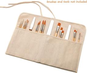 img 2 attached to 🖌️ Optimize Storage and Travel Space with the AIT Handmade Cotton Canvas Art Paint Brush Holder, Safeguarding Small Brushes and Tools