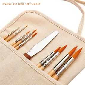 img 3 attached to 🖌️ Optimize Storage and Travel Space with the AIT Handmade Cotton Canvas Art Paint Brush Holder, Safeguarding Small Brushes and Tools