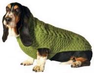 💚 large green cable knit dog sweater - chilly dog логотип