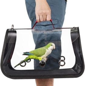 img 4 attached to Colorday Lightweight Bird Carrier - Travel Cage for Parrots (Medium 16 x 9 x 11, Red) - Patented Product: Top Bird Travel Solution
