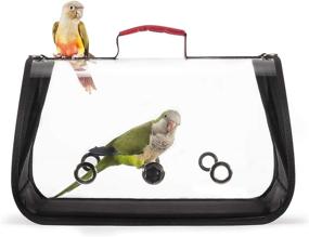 img 1 attached to Colorday Lightweight Bird Carrier - Travel Cage for Parrots (Medium 16 x 9 x 11, Red) - Patented Product: Top Bird Travel Solution