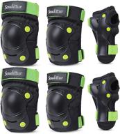 🚴 kids protective gear set for bike, cycling, roller skating - soudittur knee pads, elbow pads, wrist guards - weight range: 22-100lb - skateboard, inline skating logo