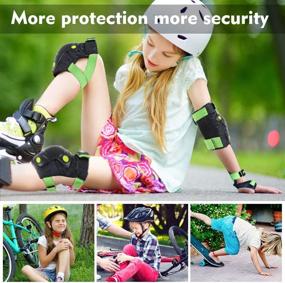 img 3 attached to 🚴 Kids Protective Gear Set for Bike, Cycling, Roller Skating - Soudittur Knee Pads, Elbow Pads, Wrist Guards - Weight Range: 22-100lb - Skateboard, Inline Skating