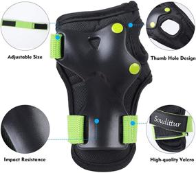 img 1 attached to 🚴 Kids Protective Gear Set for Bike, Cycling, Roller Skating - Soudittur Knee Pads, Elbow Pads, Wrist Guards - Weight Range: 22-100lb - Skateboard, Inline Skating