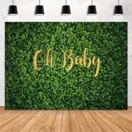 🌿 aperturee oh baby green leaves wall backdrop: 7x5ft spring nature lawn photography background for baby shower, newborn photoshoot, and party decoration logo