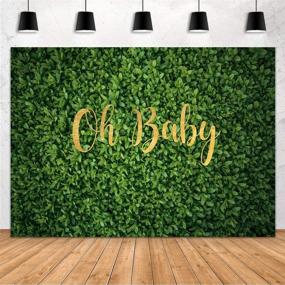 img 4 attached to 🌿 Aperturee Oh Baby Green Leaves Wall Backdrop: 7x5FT Spring Nature Lawn Photography Background for Baby Shower, Newborn Photoshoot, and Party Decoration