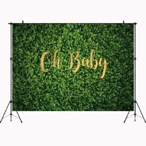 img 3 attached to 🌿 Aperturee Oh Baby Green Leaves Wall Backdrop: 7x5FT Spring Nature Lawn Photography Background for Baby Shower, Newborn Photoshoot, and Party Decoration