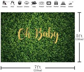 img 2 attached to 🌿 Aperturee Oh Baby Green Leaves Wall Backdrop: 7x5FT Spring Nature Lawn Photography Background for Baby Shower, Newborn Photoshoot, and Party Decoration