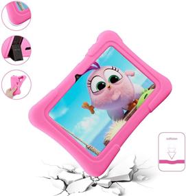 img 3 attached to Планшет для детей Pritom 7 дюймов: Android 10, четырехъядерный процессор, 16 ГБ памяти, WiFi, Bluetooth, двойная камера, родительский контроль, предустановленные образовательные игры, чехол для детского планшета (светло-розовый)