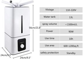 img 2 attached to 🏭 JIAWANSHUN Industrial Humidifier: Powerful Whole House Humidification for Commercial Use, 1350ml/h, 600-1200sq.ft Coverage