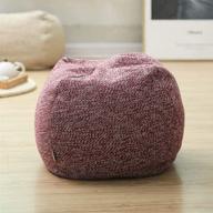 🪑 square unstuffed pouf cover: soft cotton linen fabric for living room, bedroom, under desk - ottoman, foot stool, foot rest - 15.7x15.7x9.84inch logo