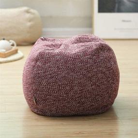 img 4 attached to 🪑 Square Unstuffed Pouf Cover: Soft Cotton Linen Fabric for Living Room, Bedroom, Under Desk - Ottoman, Foot Stool, Foot Rest - 15.7x15.7x9.84inch