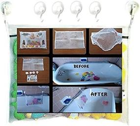 img 3 attached to 🛁 BicMax Bath Toy Organizer: Large Storage Solution with 4 Heavy Duty Suction Cups in White