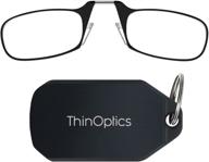 👓 rectangular reading glasses with thinoptics keychain case logo