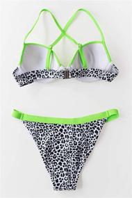 img 1 attached to 👙 CUPSHE Women's Leopard Low Waist Push Up Bikini Sets with Neon Trimmed Thong