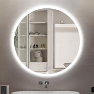 🪞 citymoda 24" round led bathroom mirror circle backlit illuminated mirror wall mount anti-fog with 3 led color dimmable lights logo