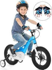 img 1 attached to 🧤 Kids Non-Slip Gel Half Finger Sport Gloves - Ideal for Cycling, Riding, and Biking (3 Pairs)