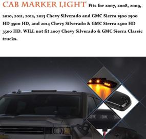 img 3 attached to NPAUTO Smoked LED Cab Marker Lights: Amber 12 LED Roof Top Clearance Lights for 2007-2014 Chevy Silverado GMC Sierra 1500 2500 3500 2500HD 3500HD