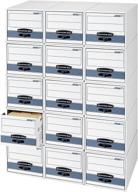 🗄️ bankers box stor/drawer steel plus extra space-saving filing cabinet, stackable up to 5 high, letter size, 6 pack (00311) logo