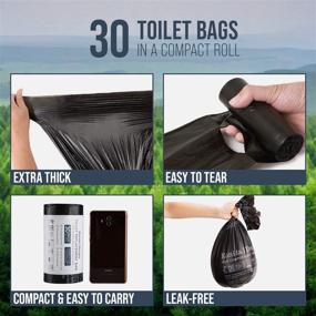 img 2 attached to 🚽 Kunida Designs Biodegradable Portable Toilet Bags - 30 Compostable Camping Commode Liners - Reliable 8 Gallon Size - 23x26 in - 1.18 Mils - ASTM D6400 & OK Compost Certified