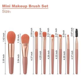 img 2 attached to 💄 Complete 8-Piece Makeup Brush Set with Travel Bag for Face, Eyes, and Lips - Pink