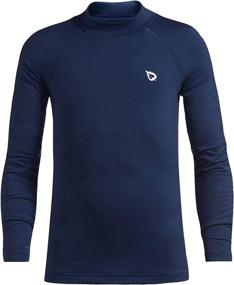 img 4 attached to 👕 BALEAF Boys' Thermal Compression Shirt, Fleece Baselayer Mock Top with Long Sleeve - Cold Gear