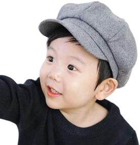 img 1 attached to 🧢 Accessories for Toddler Boys - Winter Panels Newsboy Cabbie Hats