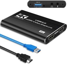 img 4 attached to 4K Video Capture Card USB 3.0, 1080P 60fps HDMI Audio Video Capture Device - Portable Converter for Gaming, Streaming, Live Broadcasting, and Teaching