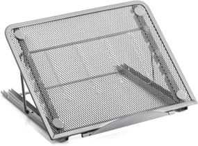 img 4 attached to Adjustable and Ventilated Mesh Laptop Stand for Laptop/Notebook/iPad/Tablet in Silver - Halter