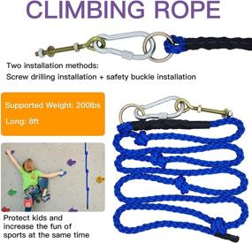 img 1 attached to 🧗 MBVVLZJVN 12-Piece Multi-Colored Craft DIY Rock Climbing Wall Holds Set with 8ft Knotted Climbing Rope, Mounting Screws, and Hardware