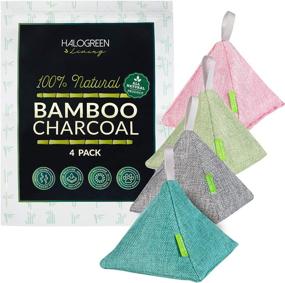 img 4 attached to 🎋 Premium Activated Bamboo Charcoal Air Purifying Bag, 4 Pack - Natural Odor Absorber and Moisture Remover - Effective Charcoal Air Freshener and House Deodorizer