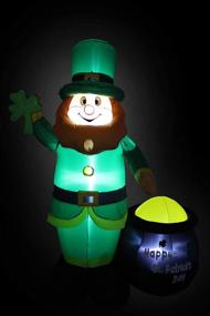 img 1 attached to 🍀 BZB Goods 6ft Lighted St Patricks Day Inflatable Leprechaun with Pot of Gold & Shamrock, LED Lights, Cute Lucky Yard Art Decoration for Indoor & Outdoor Lawn celebration
