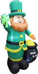 img 3 attached to 🍀 BZB Goods 6ft Lighted St Patricks Day Inflatable Leprechaun with Pot of Gold & Shamrock, LED Lights, Cute Lucky Yard Art Decoration for Indoor & Outdoor Lawn celebration