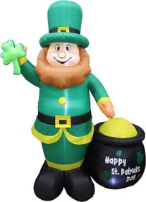 img 4 attached to 🍀 BZB Goods 6ft Lighted St Patricks Day Inflatable Leprechaun with Pot of Gold & Shamrock, LED Lights, Cute Lucky Yard Art Decoration for Indoor & Outdoor Lawn celebration