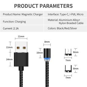 img 2 attached to Магнитный кабель для зарядки [4 шт.] для Android-устройств, с Micro USB и USB C - магнитный зарядный кабель Big+ для телефонов, зарядное устройство Type C, USB магнитный кабель зарядки