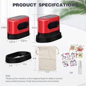 img 1 attached to 🔥 Portable Mini Heat Press Machine - 5 Adjustable Heat Levels for Hat & T-Shirt Transfers - Easy Photo and Text Transfer