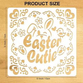 img 3 attached to 🎨 Konsait 9 Pack Easter Painting Stencils for Journal, Scrapbook, Window Cards, Cake Decor - Reusable Plastic Drawing Templates with Eggs, Bunny, Chicken, Flower Basket