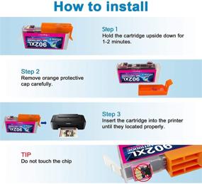 img 1 attached to Double D 902XL Ink Cartridges Compatible Replacement for HP 902 902XL Combo Pack (Upgraded Chip) for HP 🖨️ OfficeJet 6968 6978 6962 6958 6954 6960 6970 6950 6979 6951 Printer (2 Black, 1 Cyan, 1 Magenta, 1 Yellow)