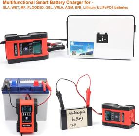 img 3 attached to 🔋 Foxsur Multifunctional Smart Battery Charger: 7-Stage 12V/6A 24V/3A Automatic Charger for Lithium/LiFePO4/Lead-Acid/AGM Batteries in ATVs/Golf Carts/Motorcycles/Cars/Marines