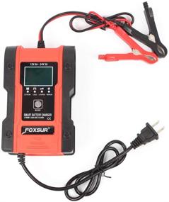 img 1 attached to 🔋 Foxsur Multifunctional Smart Battery Charger: 7-Stage 12V/6A 24V/3A Automatic Charger for Lithium/LiFePO4/Lead-Acid/AGM Batteries in ATVs/Golf Carts/Motorcycles/Cars/Marines