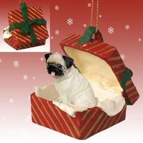 img 1 attached to Pug Red Christmas Ornament in a Gift Box - Conversation Concepts