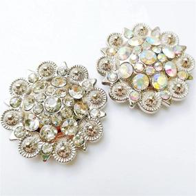 img 1 attached to 🌺 Enhance Your Horse's Style with Metal Flower Rhinestone Conchos - Pack of 12