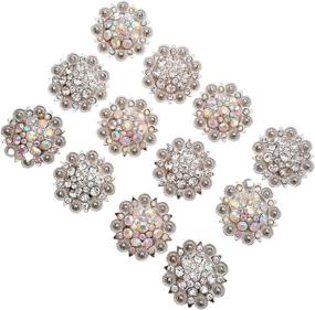 img 4 attached to 🌺 Enhance Your Horse's Style with Metal Flower Rhinestone Conchos - Pack of 12